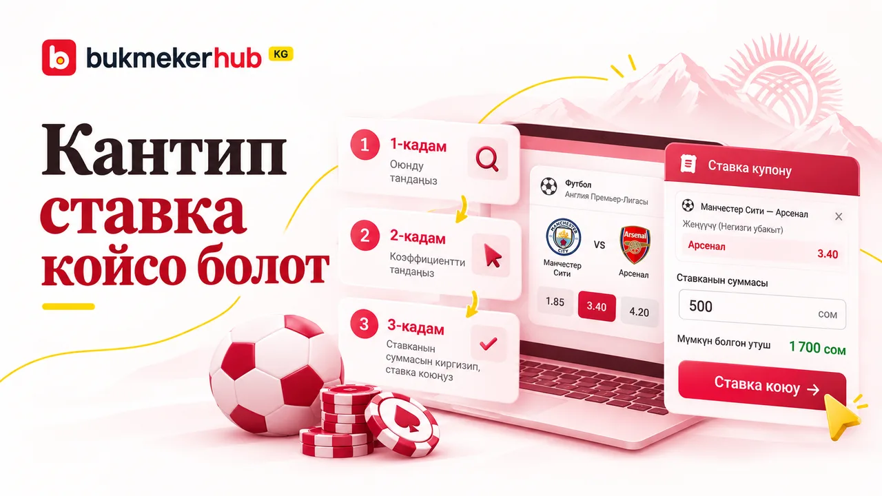 Кантип ставка койсо болот: үч кадам — оюнду тандоо, коэффициентти тандоо, сумманы жазып ставка коюу
